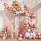 Rose Gold Balloon Kit, 147Pcs Metallic Gold White Pastel Nude Pink and Rose Gold Balloons Garland with Confetti